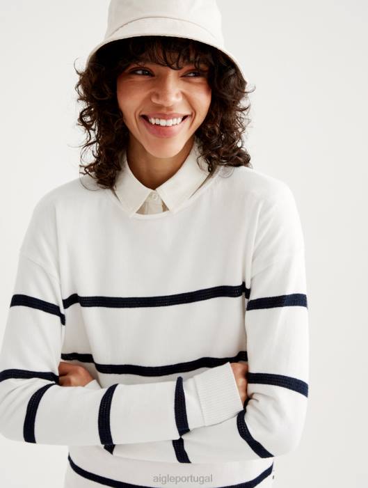 Aigle mulheres suéter de marinheiro fabricado na França lait st roupas D4DF537