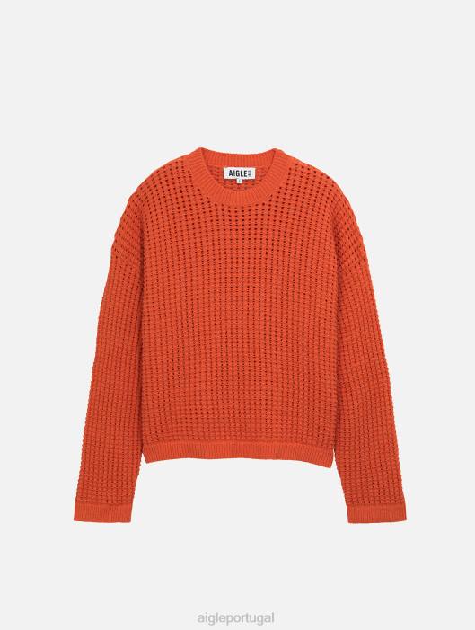 Aigle mulheres suéter decorativo de malha de manga comprida Harissa roupas D4DF529