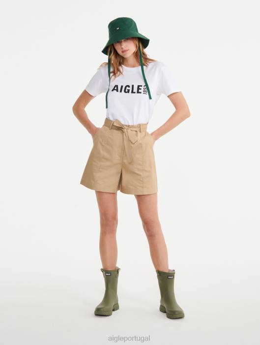 Aigle mulheres saco de papel com cinto curto vime roupas D4DF683