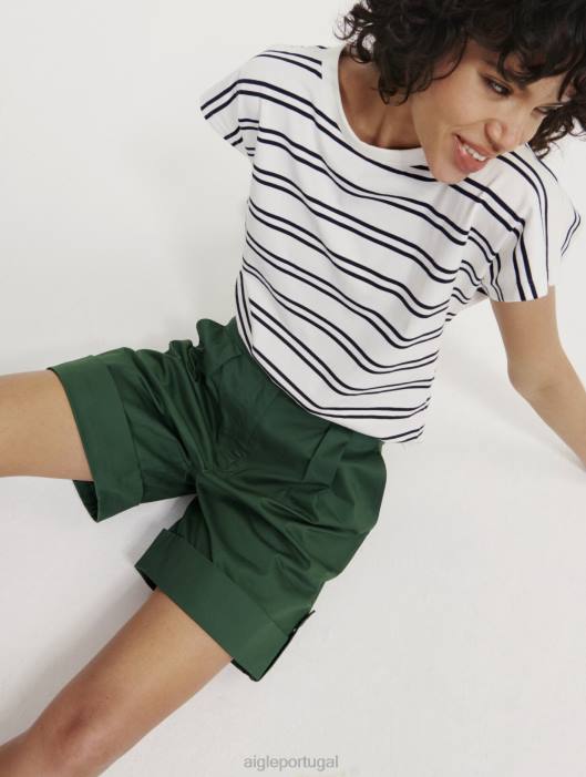 Aigle mulheres shorts com punhos largos botânico roupas D4DF448