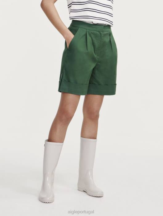 Aigle mulheres shorts com punhos largos botânico roupas D4DF448