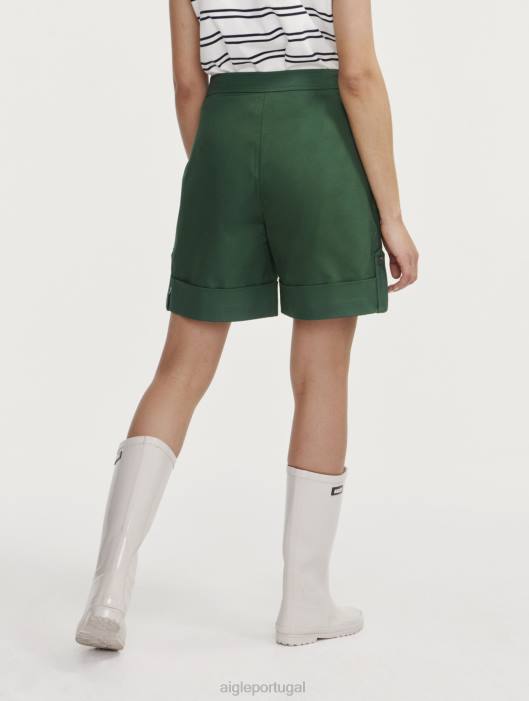 Aigle mulheres shorts com punhos largos botânico roupas D4DF448