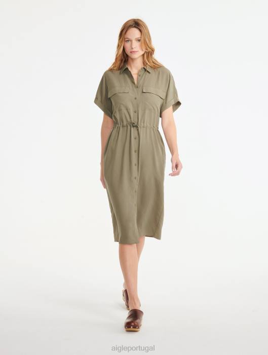 Aigle mulheres vestido de camisa de manga curta taillis roupas D4DF694