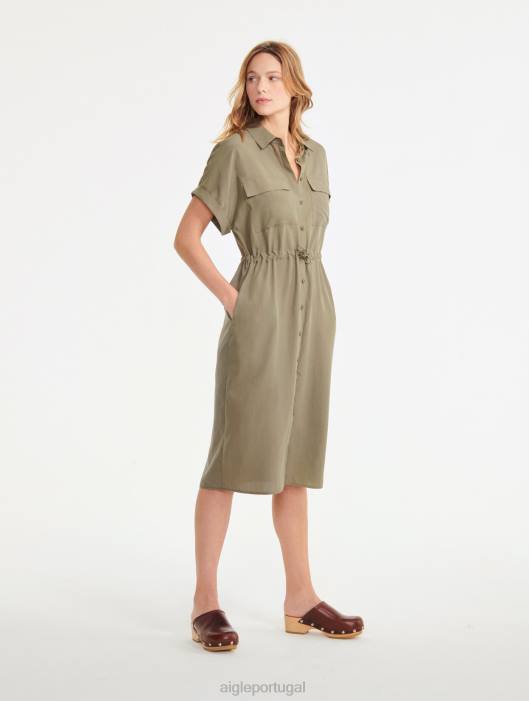Aigle mulheres vestido de camisa de manga curta taillis roupas D4DF694