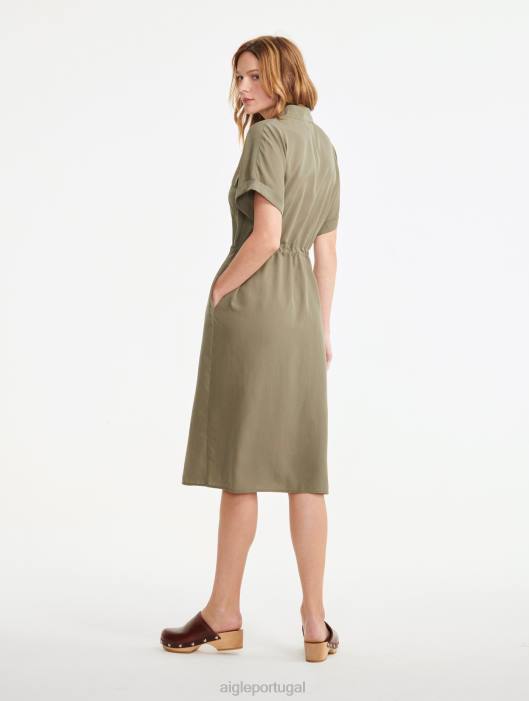 Aigle mulheres vestido de camisa de manga curta taillis roupas D4DF694