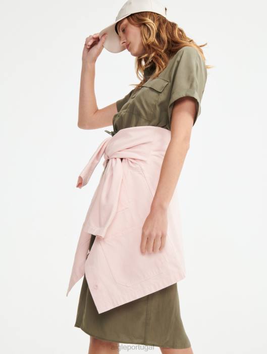 Aigle mulheres vestido de camisa de manga curta taillis roupas D4DF694