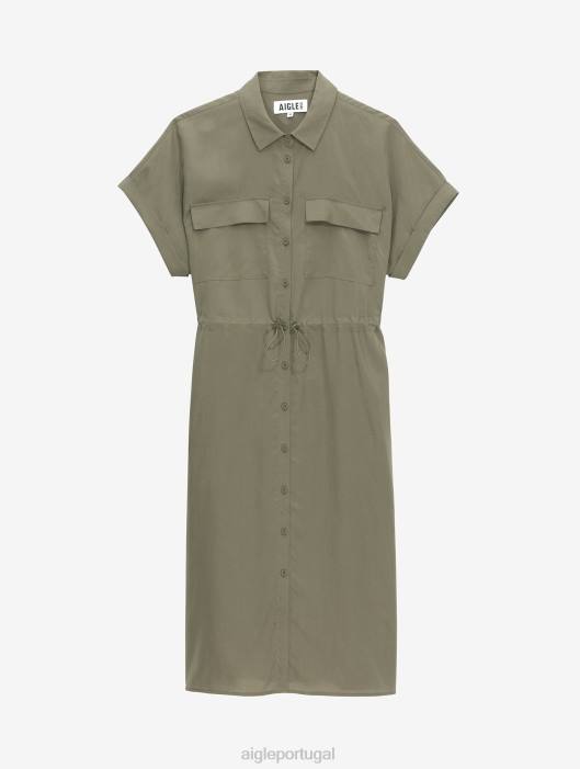 Aigle mulheres vestido de camisa de manga curta taillis roupas D4DF694