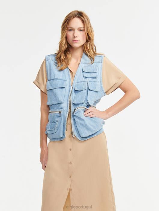 Aigle mulheres vestido de camisa de manga curta vime roupas D4DF687